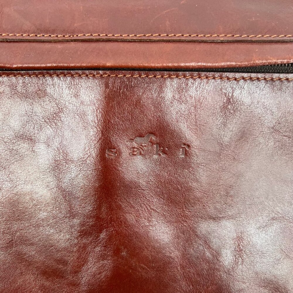 Saki Red Zip Faux Leather Shoulder Bag | Classic Style - Picture 12 of 12
